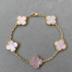 VCA Clover Pink Mother Of Pearl Bracelet 