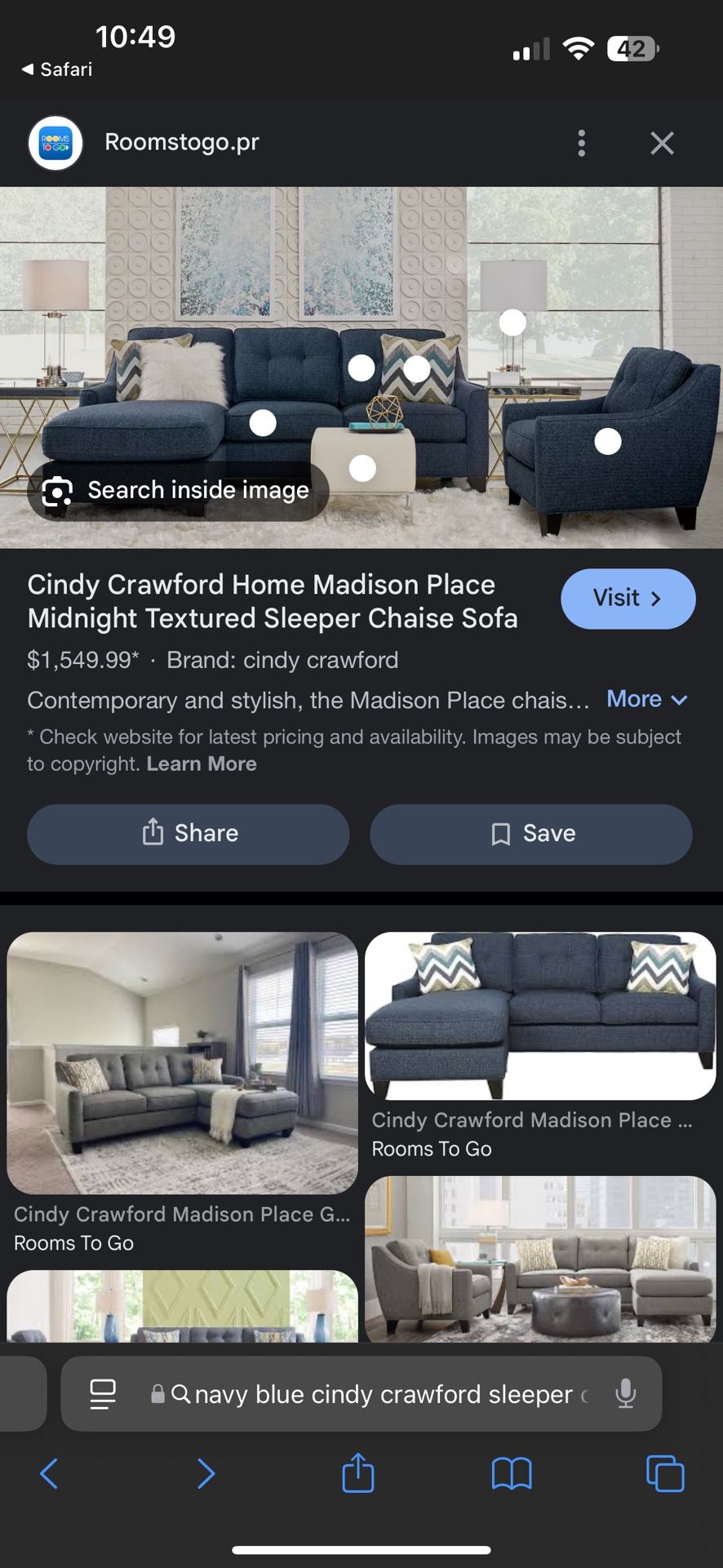 Navy Blue Sectional Sleeper Couch