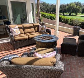 Outdoor wicker patio set