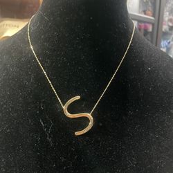 Necklace Pendant Big S 18k Authentic Solid Gold