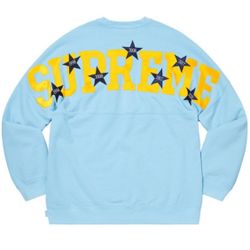 Supreme stars crewneck ICE BLUE XL