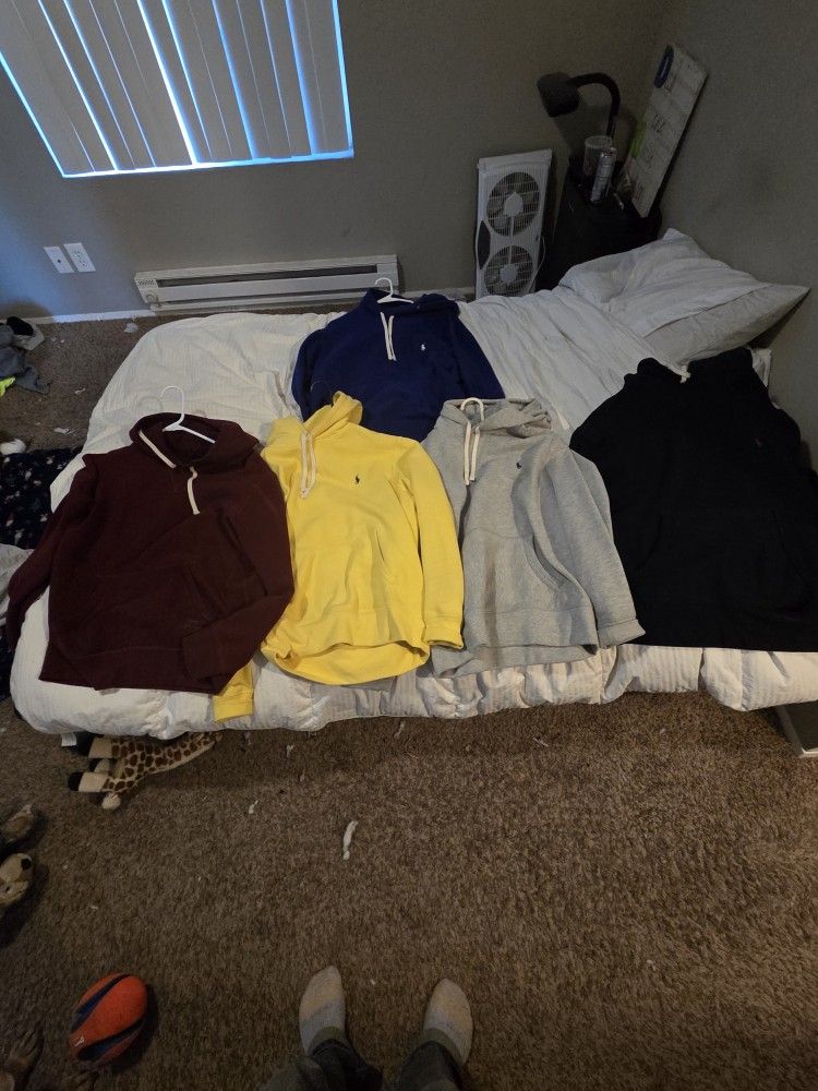 5 Polo Hoodies Package Sale $140