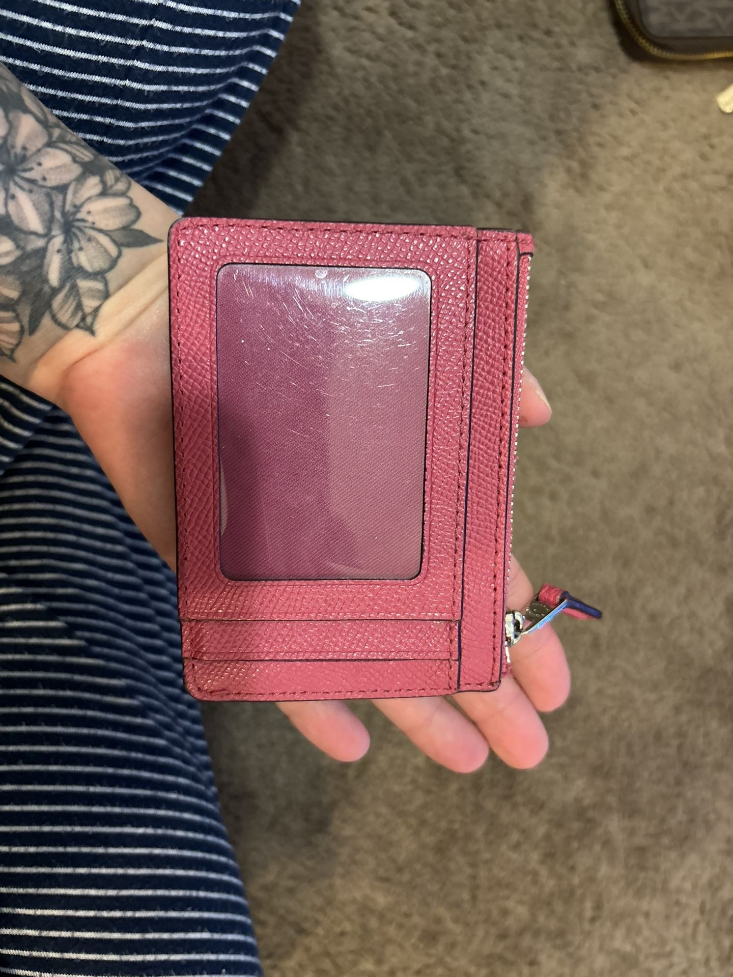 pink wallet coach