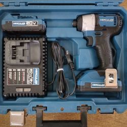 Hercules 20-volt Industrial-quality Impact Driver Kit With 2 Batteries Charger And Hard Shell Case 