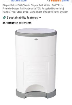 Diaper Bin Dekor EKO Classic Diaper Pail 17.5 In Opening