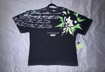 Civil Regime Powerpuff Girls Buttercup Graphic T Shirt Mens XL Black Y2K Tee NWT
