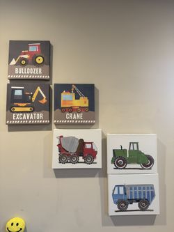 (6) Kids Room Art Work On Canvas