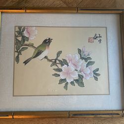 Vintage Chinese Bird Paintings On Silk