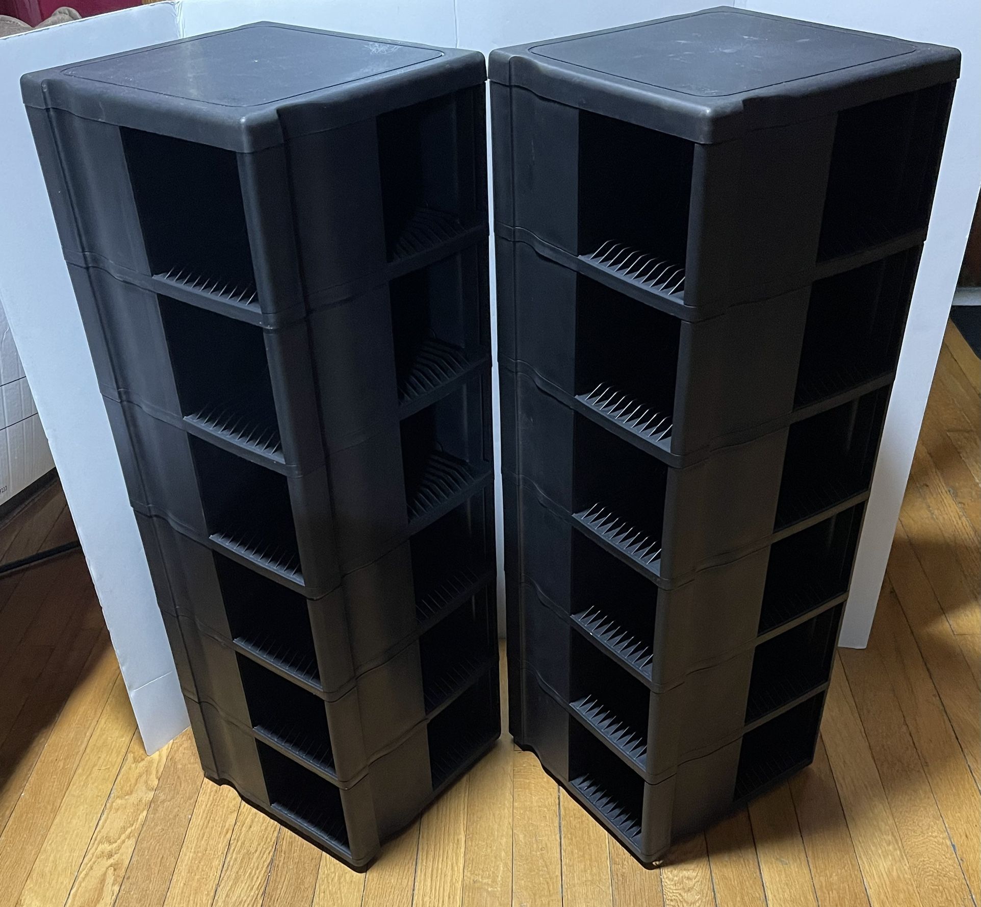 Twin Alpha Spinning CD Towers/Racks/Shelves (Hold 288 Each)