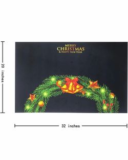Christmas Door Mat 20x32 Inches, Non-Slip Silicone Holiday Floor Mat with Festive Design for Indoor & Outdoor, Washable Kitchen Bathroom Entryway Mat