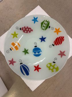 Christmas Ornament Fused Glass Decorative Plate