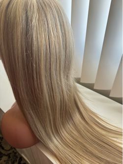 Blonde Highlight Human Hair Lace Wig 24”
