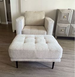 Mid century Modern Chair & Ottoman