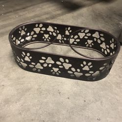 Bronze Time Metal Pet Dish Stand For Two 5 1/2 Inch Bowls