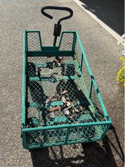 Steel garden pull cart