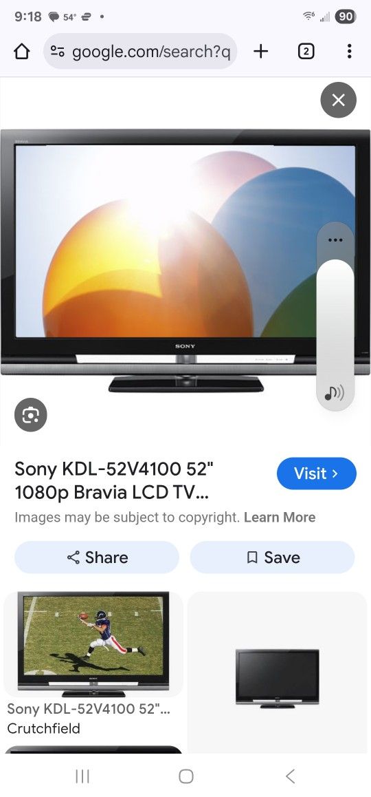 52 Inch HD TV Sony BRAVIA - KDL-52V4100