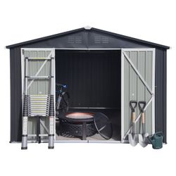 Metal garden sheds 6ftx8ft outdoor storage sheds Dark-grey