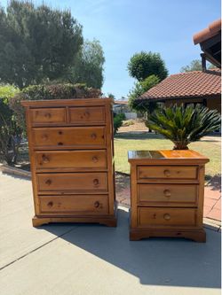 💥Today ONLY!!💥  Solid Wood Bedroom Set - Dresser, Nightstand, and Bed Frame (Read Description)