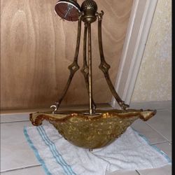 Large heavy vintage glass chandelier See all pictures $90