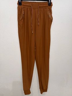 Camel Brown Jogger Pants with Zip Pockets