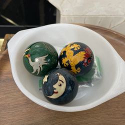 Vintage Chinese Baoding Balls Enamel Steel