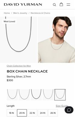 David Yurman Box Chain 2.7mm 20in