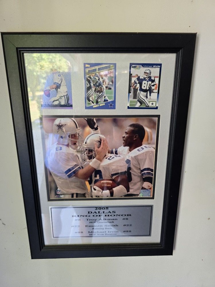 Dallas Cowboys Plaque Aikman, Irvin And Emmitt "Triplets"