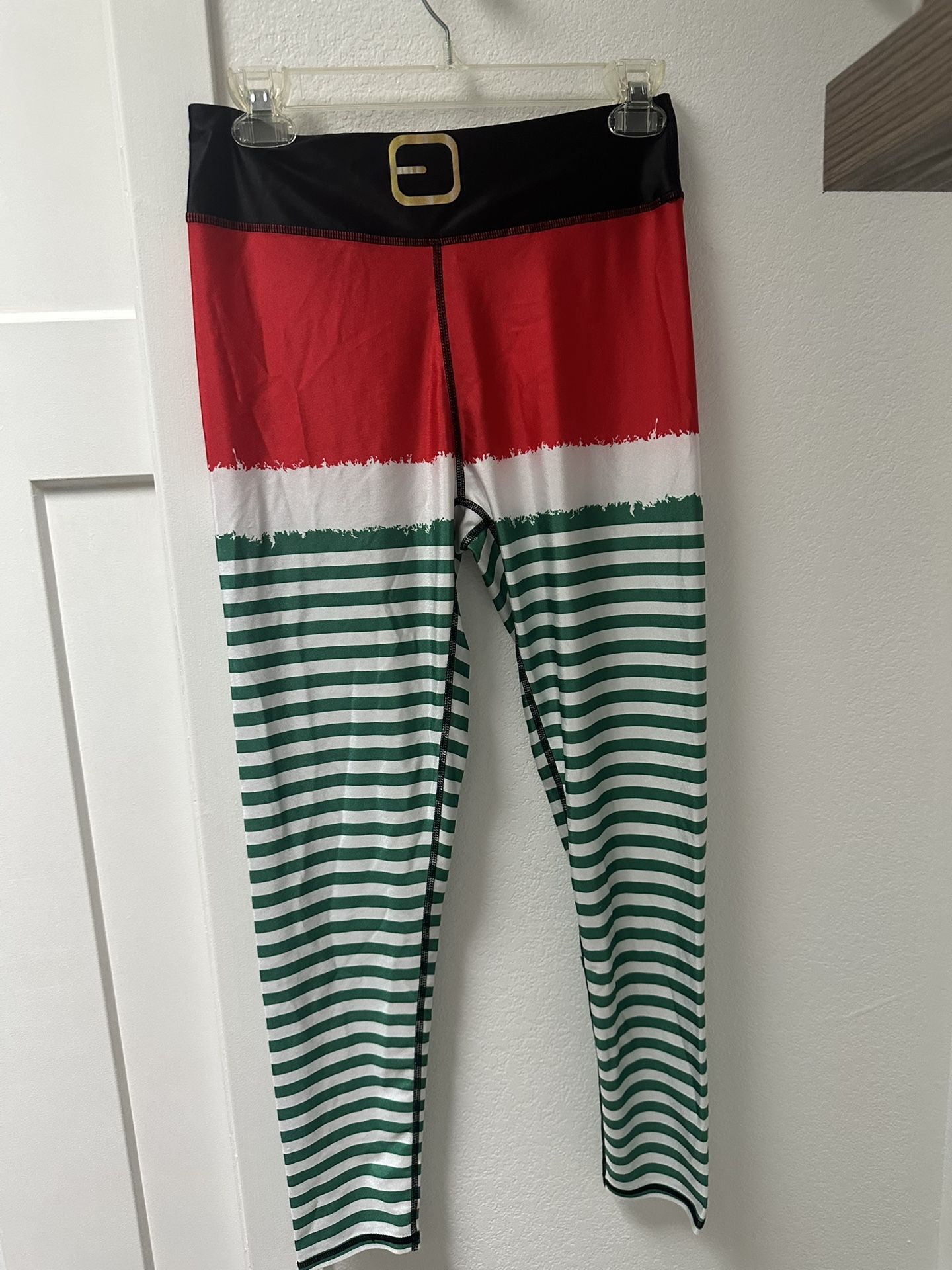 🌲 Woman’s XMAS ✨ELF Funny Leggings// Green Red / Sz Large 