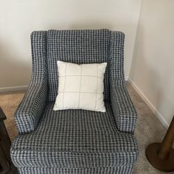 Blue Shenille Arm chairs