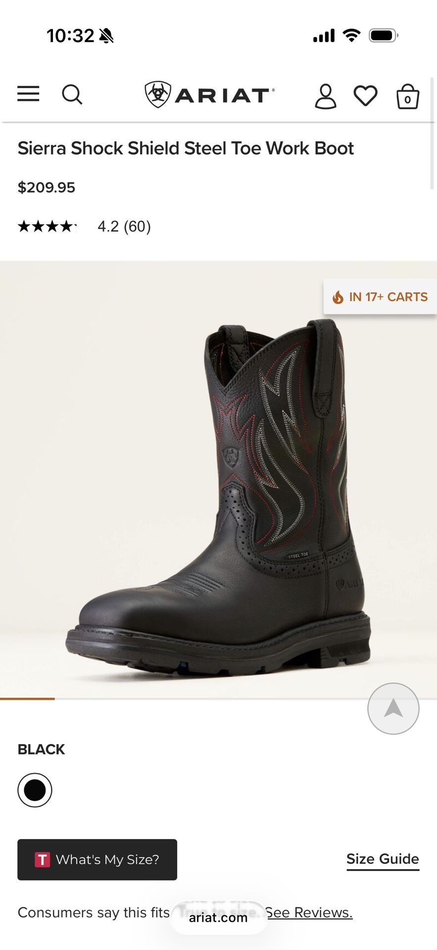 (NEW) Ariat Sierra Steel Toe Boots
