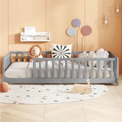 ✅️ Twin Size-Gray Floor BED FRAME• Great Condition• $80firm