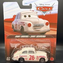 Disney Pixar Cars Jimmy Lugrench / Lugwrench Retro Piston Cup Racer #26 White