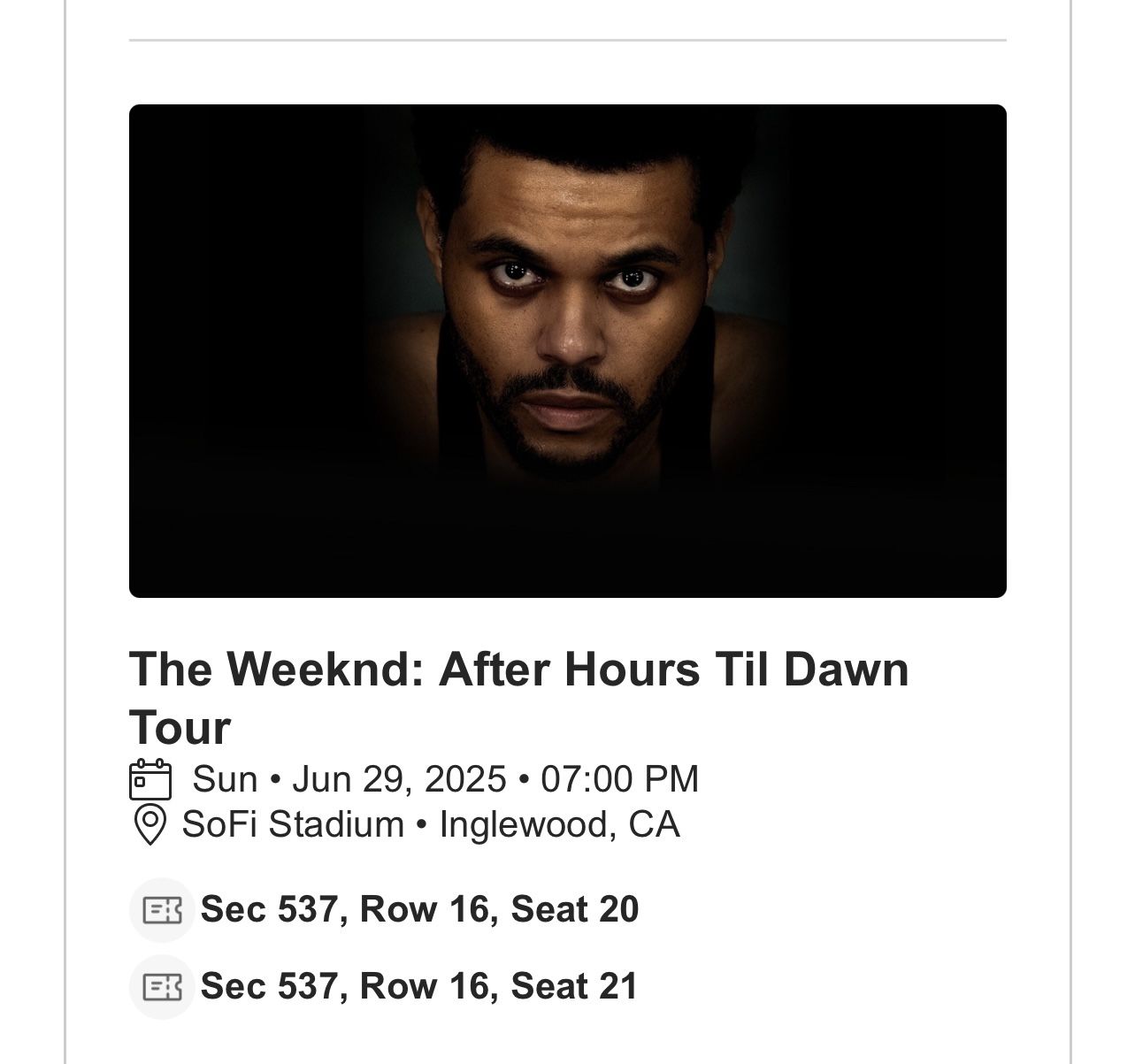 The Weeknd: at SoFI Stadium Inglewood