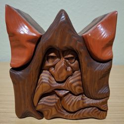 Handmade carving Of An Old Man Or Wizard 