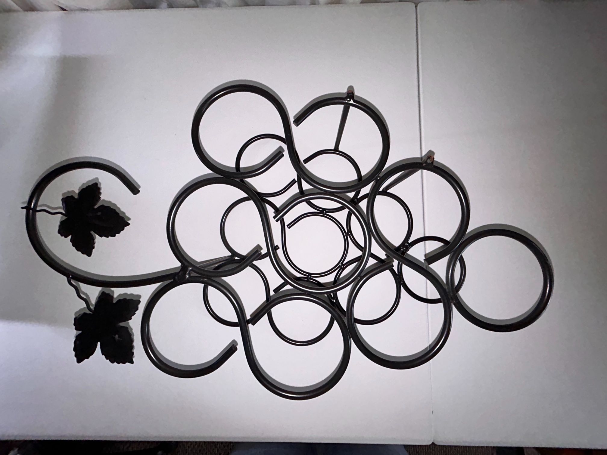 Wine Rack Wrought Iron Grape Cluster 9 Hole