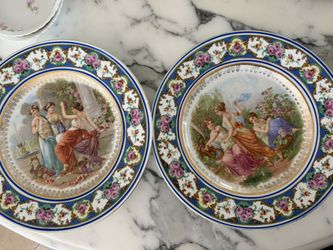 Antique Elbogen Czechoslovakia porcelain plates