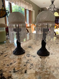 2 Unique bronze metal candle holders