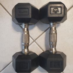 A Pair Of 15lb Dumbbells