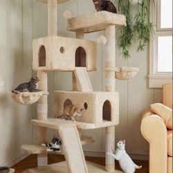 66 Inches Multi-Level Large Cat Tree Tower for Indoor
