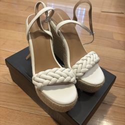 White Wedges Size 7