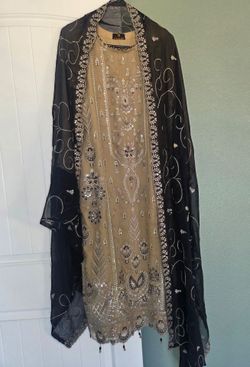 Indian Pakistani Tradition Designer Shalwar Kameez Embroidery chiffon dress