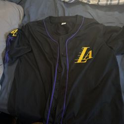 Lakers Warm Up Baseball Jersey XL