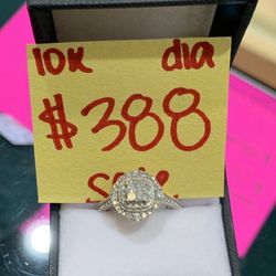 10k White Gold Diamond Ring 