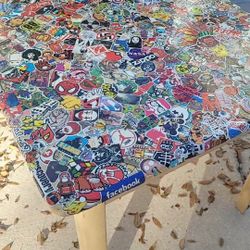 Sticker Boombed Table