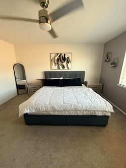 King size bed frame and mattress