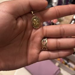 10kt virgin mary pendant