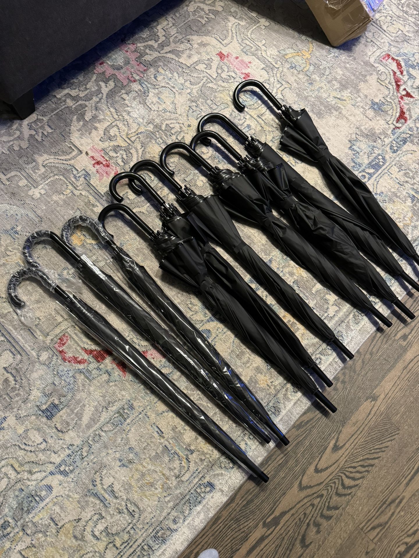 Ten Black Event Umbrellas