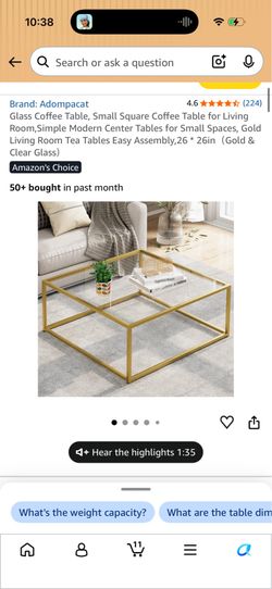Glass coffee table