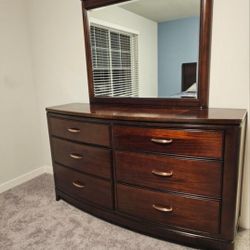 Wood Dresser with Mirror