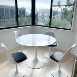 One White Tulip 35” Fiberglass Dining Table Pedestal